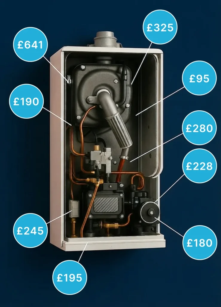 Typical repair costs without boiler cover